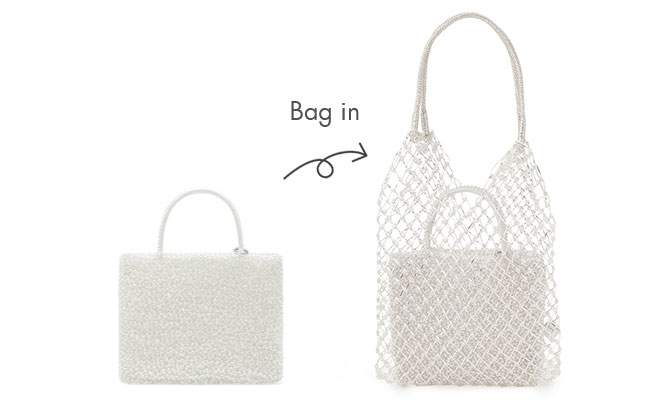 999 コレクション II/マクラメ/ピュアシルバー,スタンダード/スクエア ミディアム(Dリング付き)/オーロラホワイト