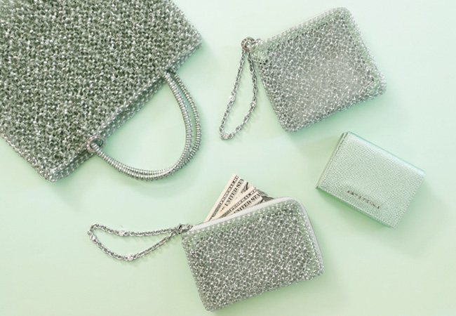 スタンダード ミニアトゥーラ/グリーングレーシルバー,ポルタフォーリオ/Lラウンドウォレット/グリーングレーシルバー,ポルタフォーリオ/フラグメントケース/グリーングレーシルバー,サフィアーノ ベッロ/三つ折りウォレット/ミント