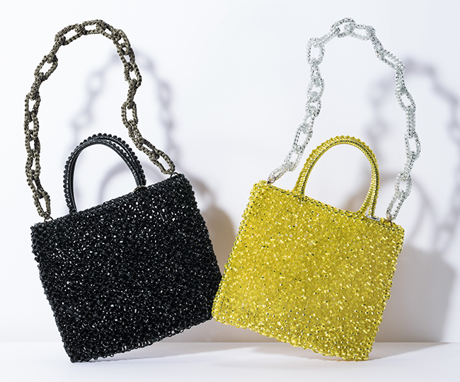 スタンダード ミニアトゥーラ/マスタードイエロー、エナメルブラック,カテナ/ショルダー/シルバー、マットオリーブ