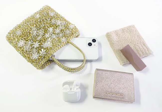 カンポ フィオリート/イエローシルバー,サフィアーノ ベッロ/三つ折りウォレット/シャンパンゴールド