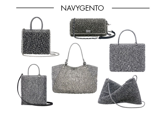 NAVYGENTO(ネイビーシルバー)カラーバッグ