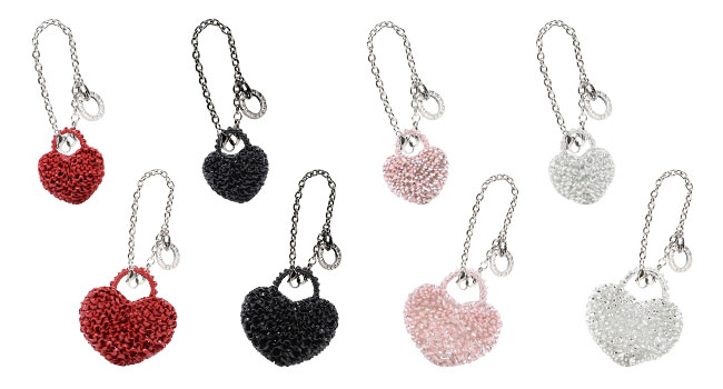 クオーリ/ミニバッグチャーム/エナメルレッド、エナメルブラック、フラミンゴシルバー、シルバー,クオーリ/バッグチャーム/エナメルレッド、エナメルブラック、フラミンゴシルバー、シルバー