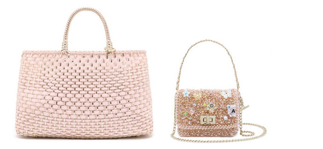 ミカ ニナガワ/マイクロバッグ/パウダリーピンクゴールド,イントレッチオモード ミニアトゥーラ/横型/パウダリーピンクゴールド