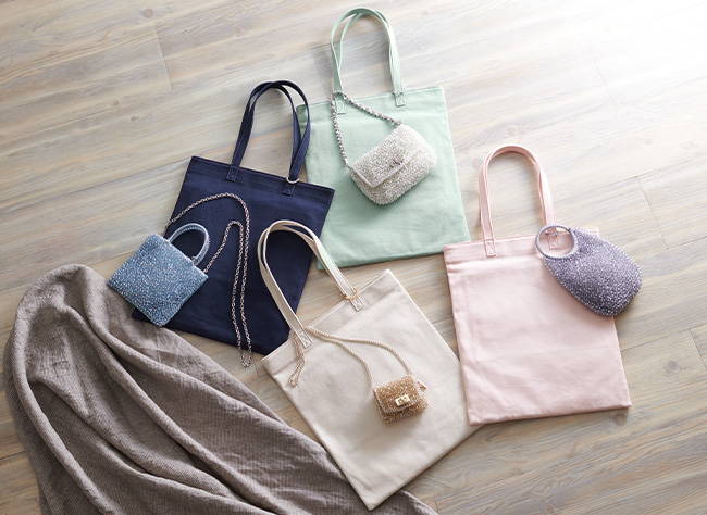 アネッロ*T/ミント、ブルー、ナチュラル、ピンク,ルッケット ミニアトゥーラ/シルバーゴールド,ルッケット/オーロラホワイト