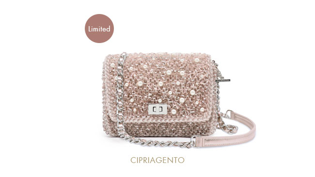 ペルラ グリッター/ショルダー スモール/パウダリーピンクシルバー