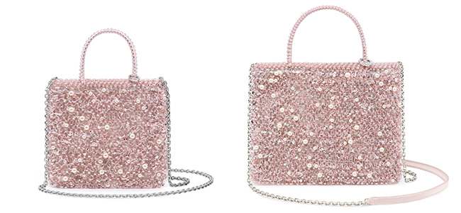 ペルラ グリッター/スクエア スモール/フラミンゴシルバー,ペルラ グリッター/スクエア ミディアム/フラミンゴシルバー