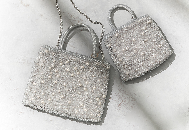 ペルラ グリッター/スクエア ミディアム/シルバー,ペルラ グリッター/スクエア スモール/シルバー