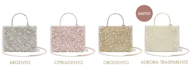 ペルラ グリッター/スクエア ミディアム/パウダリーピンクシルバー