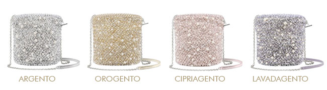 ペルラ グリッター/バケットバッグ/シルバー、シルバーゴールド、パウダリーピンクシルバー、ラベンダーシルバー