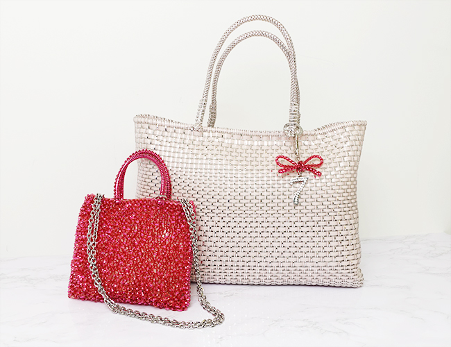 スタンダード ミニアトゥーラ/フクシアピンク,イントレッチオモード/横型/パウダリーピンクシルバー,フィグーラ アクセサリー/NO.7/フクシアピンク