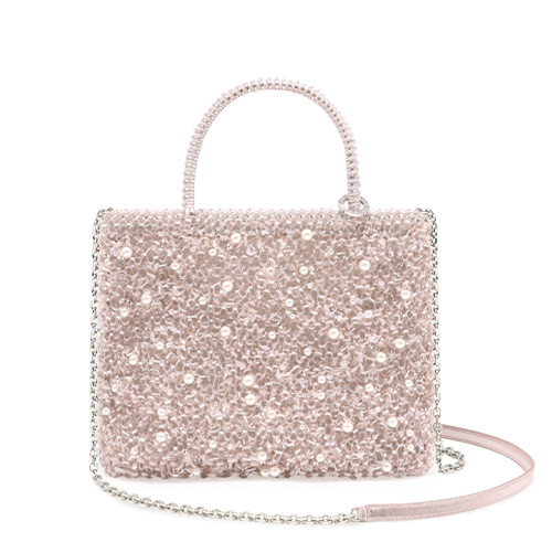 ペルラ グリッター/スクエア ミディアム/パウダリーピンクシルバー