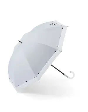 ペアパンダモチーフ晴雨兼用スライドショート傘/シルバーグレー