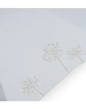 アリウム柄刺繍晴雨兼用スライドショート傘/シルバーグレー