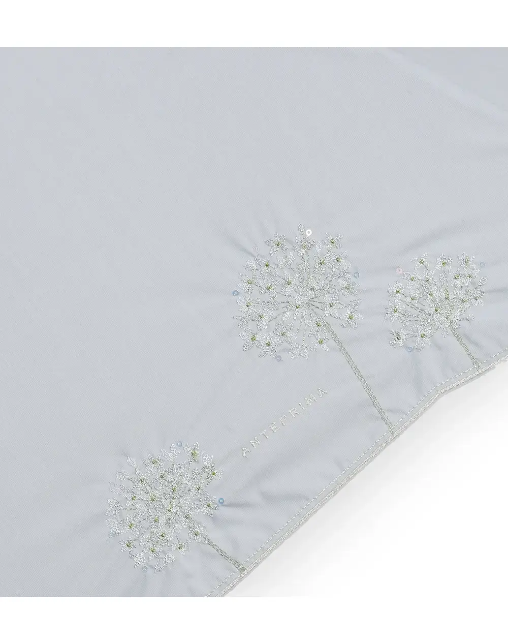 アリウム柄刺繍晴雨兼用ミニ傘/シルバーグレー