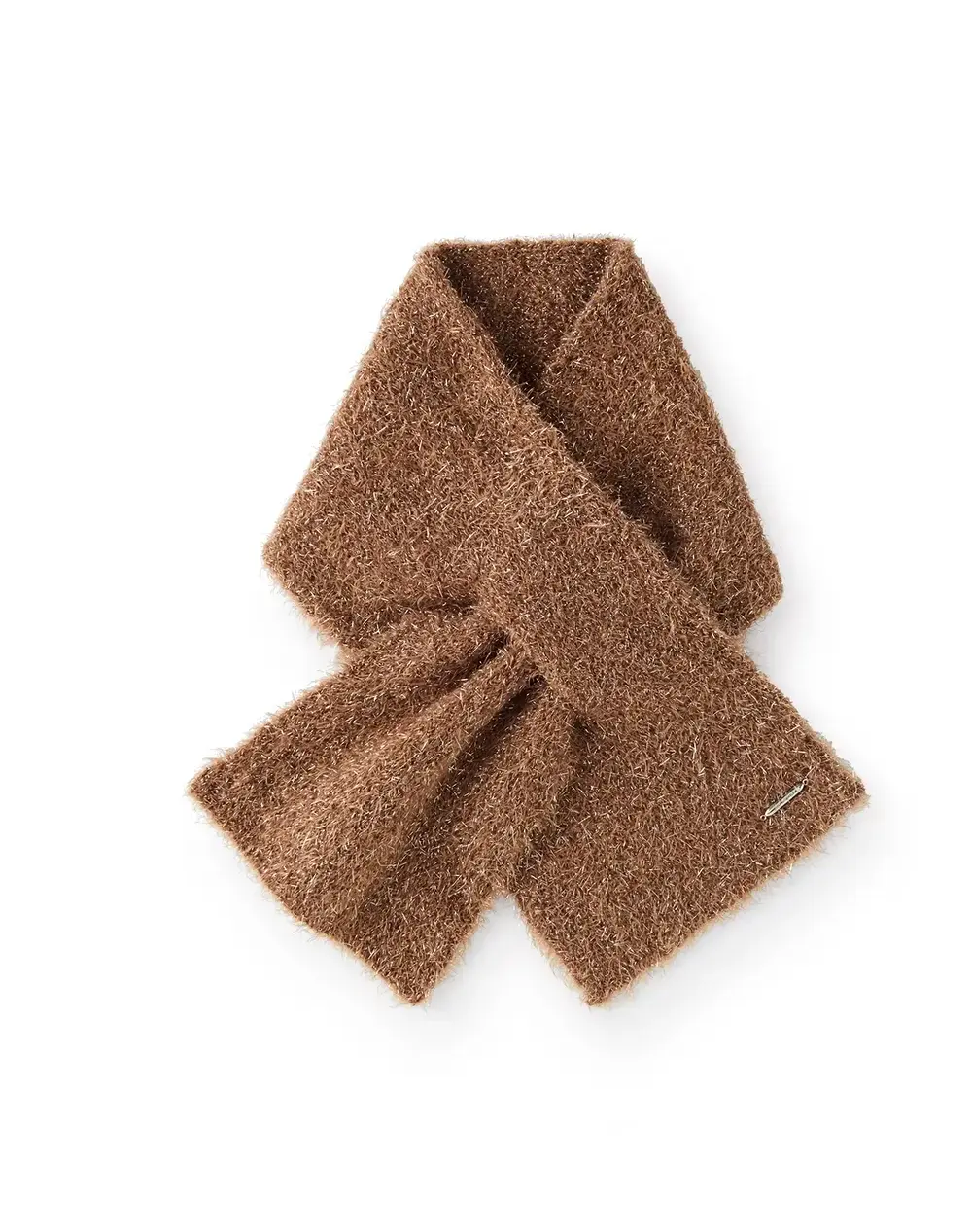 ラメ入りニット差込みマフラー/ブラウン