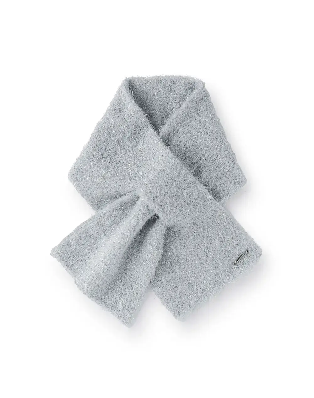 ラメ入りニット差込みマフラー/グレー