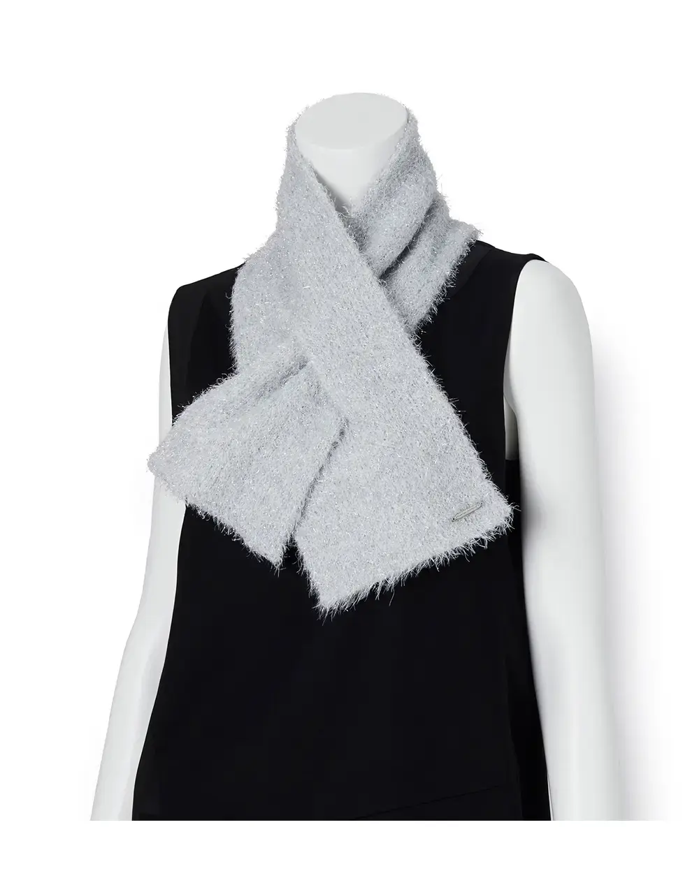 ラメ入りニット差込みマフラー/グレー