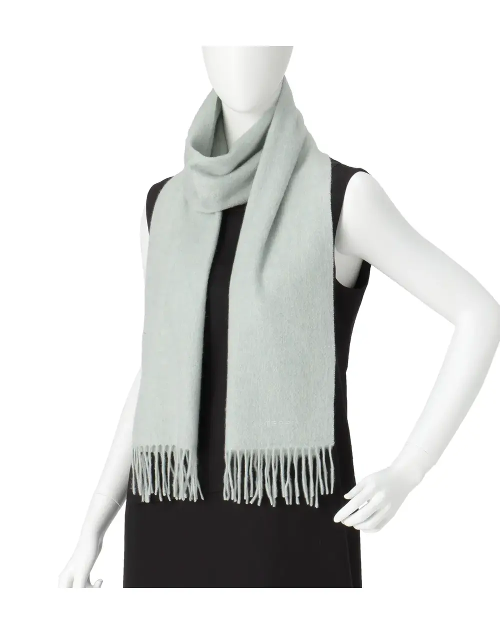 ラメ入りカシミヤウールマフラー/ペールグリーン