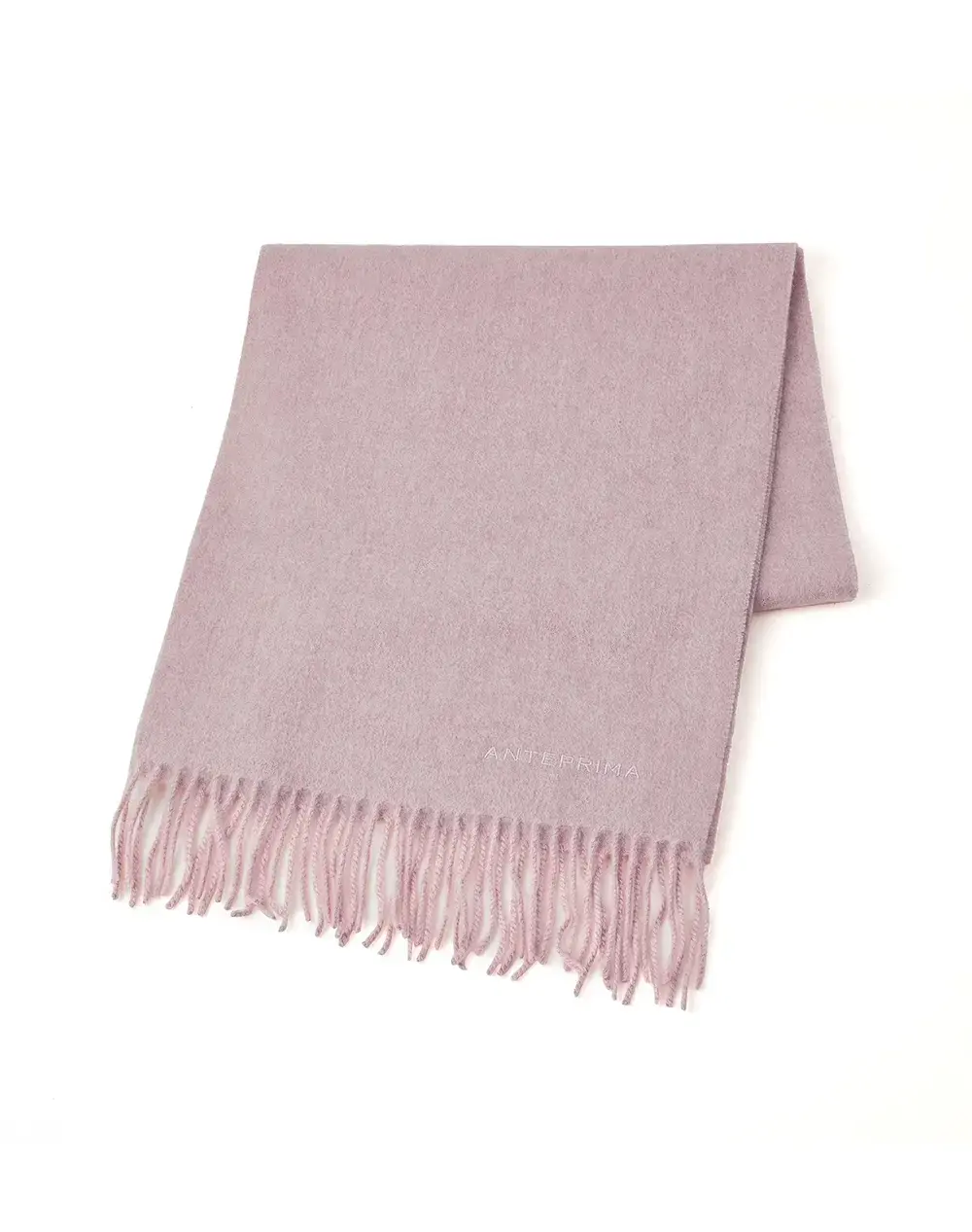 ラメ入りカシミヤウールマフラー/グレイッシュピンク