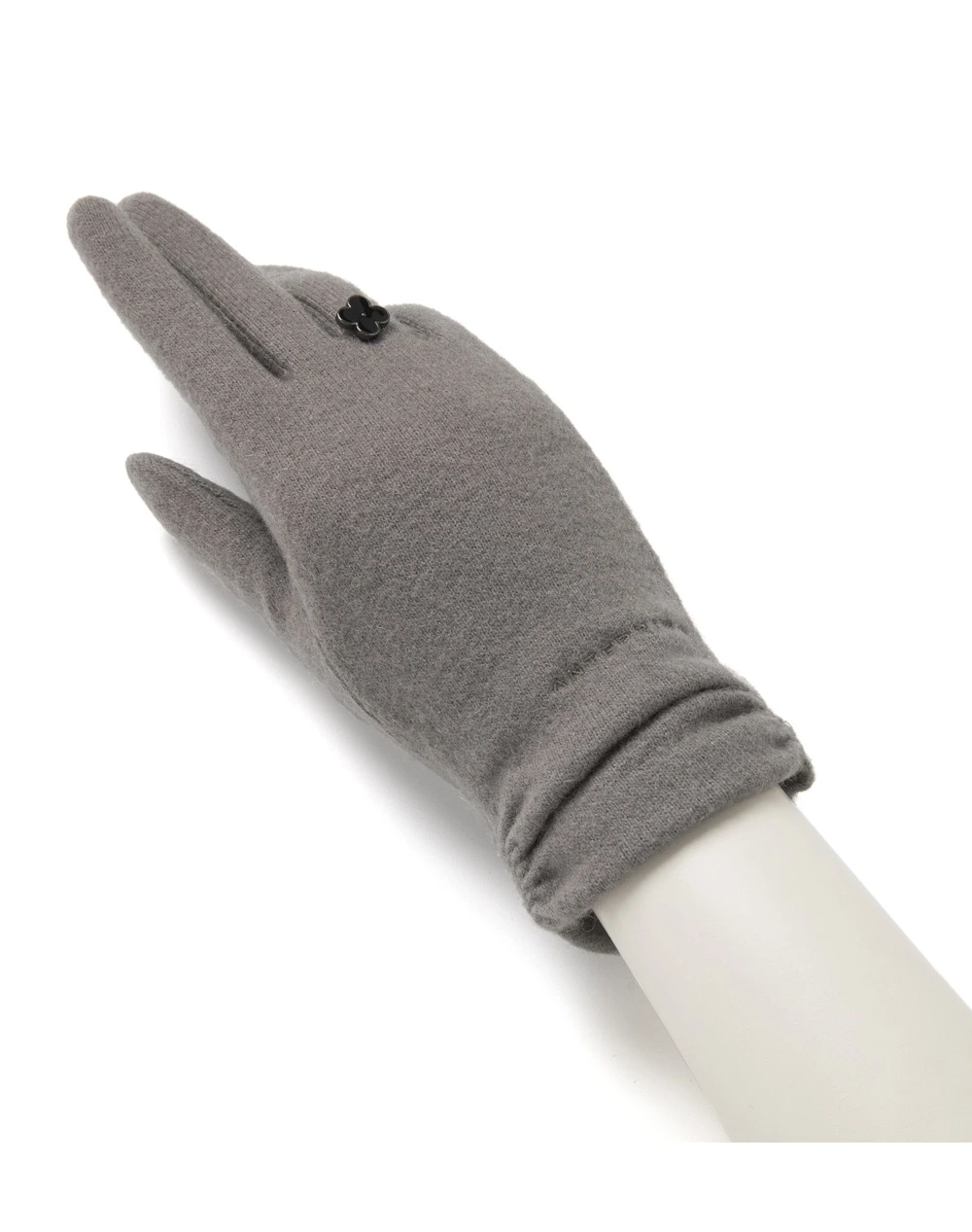 タッチパネル対応 メタルフィオーリ付きカシミヤ混ジャージグローブ/グレージュ【オンラインストア限定商品】