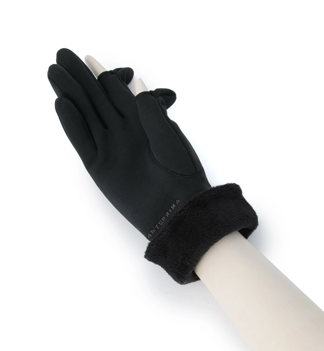 ★新品★アンテプリマ　レザー手袋　羊革　ウール　カシミヤ　フィオーリ　花　黒 新品・タグ付きアンテプリマ レザー手袋 羊革 カシミヤ