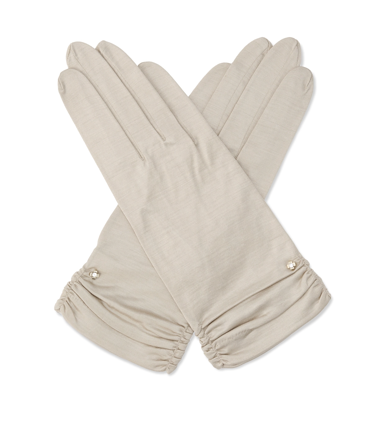 フィオーリモチーフシルクショートグローブ/ベージュ