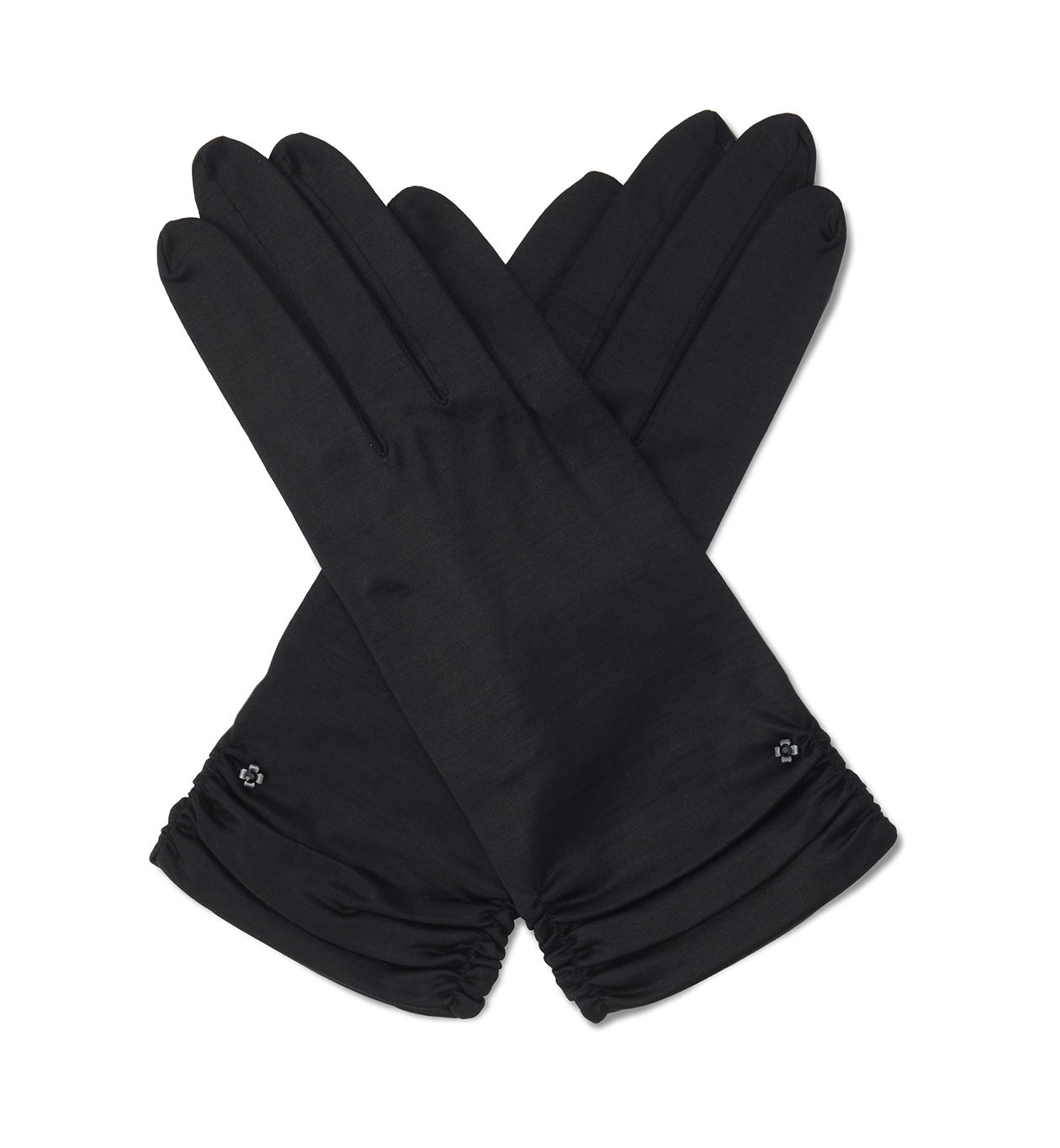 フィオーリモチーフシルクショートグローブ/ブラック