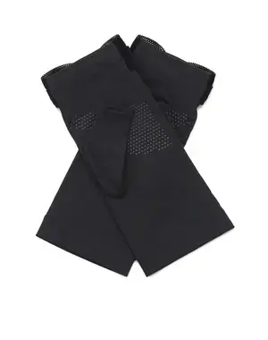 ベロアメッシュリボン付きUVケアフィンガーレスショートグローブ/ブラック