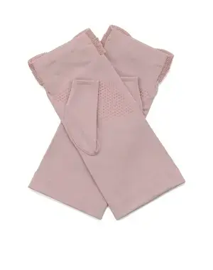 ベロアメッシュリボン付きUVケアフィンガーレスショートグローブ/ピンク