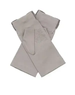 ベロアメッシュリボン付きUVケアフィンガーレスショートグローブ/グレージュ