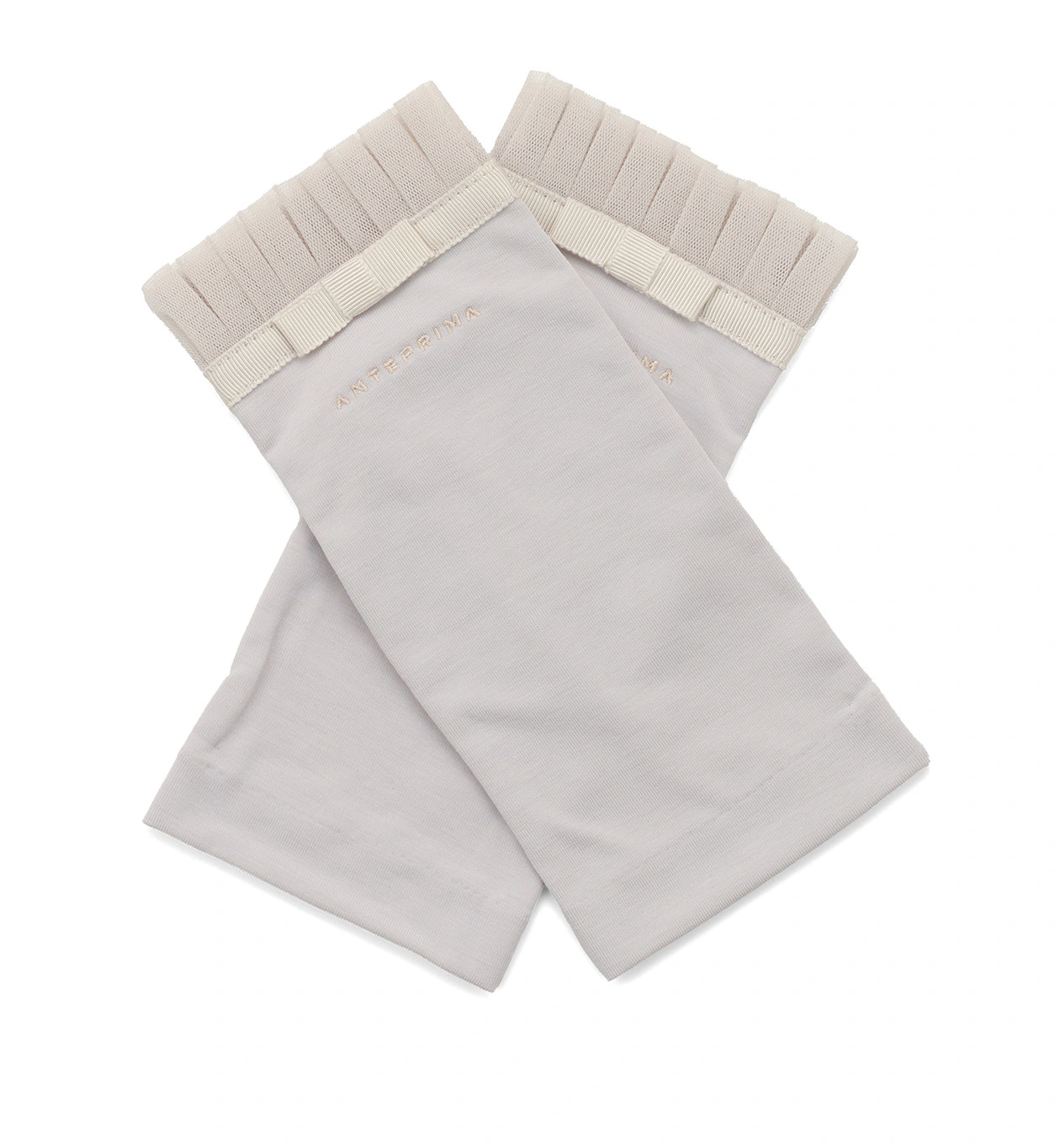 リボン付きメッシュUVケアフィンガーレスショートグローブ/ベージュ