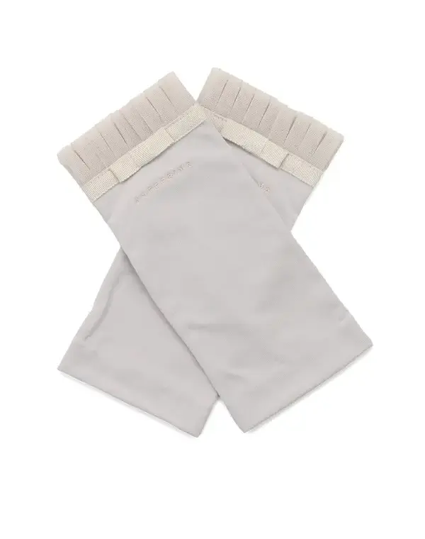 リボン付きメッシュUVケアフィンガーレスショートグローブ/ベージュ