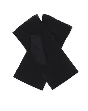 リボン付きメッシュUVケアフィンガーレスショートグローブ/ブラック