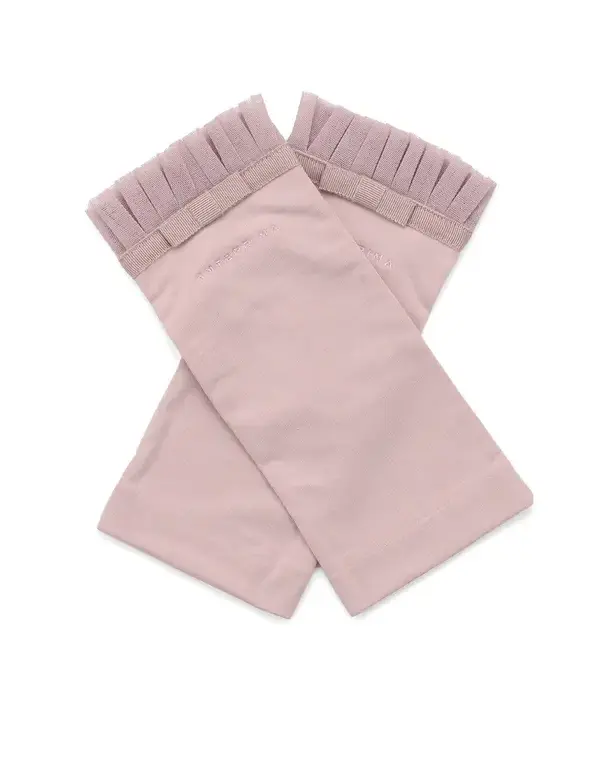 リボン付きメッシュUVケアフィンガーレスショートグローブ/ピンク