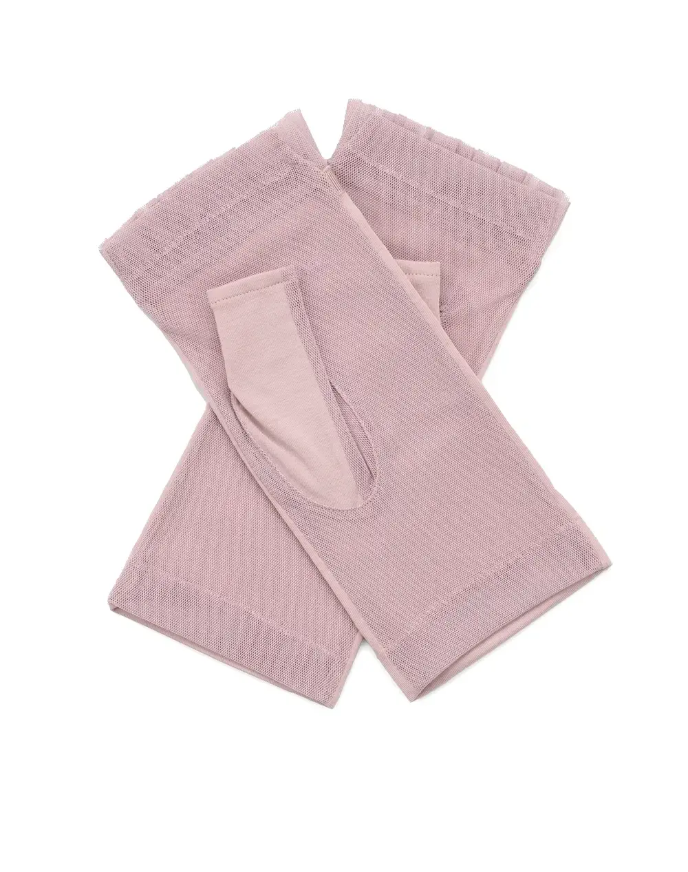 リボン付きメッシュUVケアフィンガーレスショートグローブ/ピンク