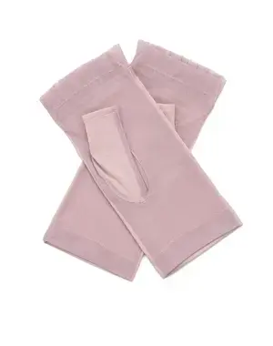 リボン付きメッシュUVケアフィンガーレスショートグローブ/ピンク