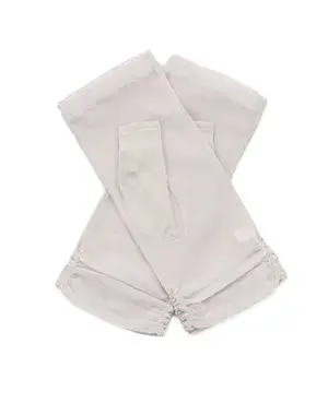 サテングログランリボン付きメッシュUVケアフィンガーレスショートグローブ/グレー