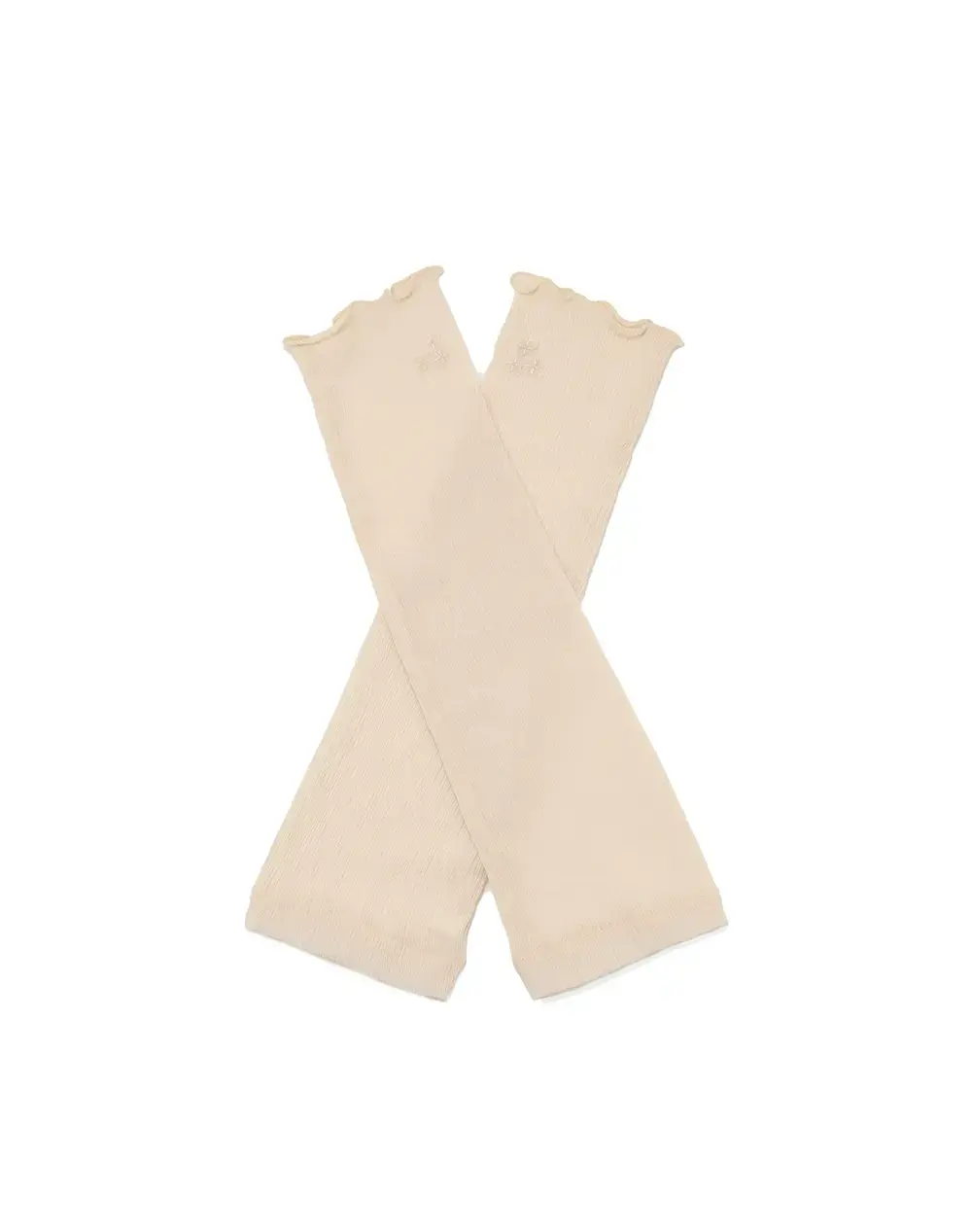 フィオーリモチーフ付きフィンガーレスロンググローブ/ベージュ