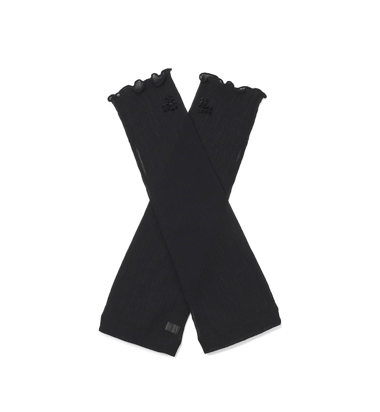 フィオーリモチーフ付きフィンガーレスロンググローブ/ブラック