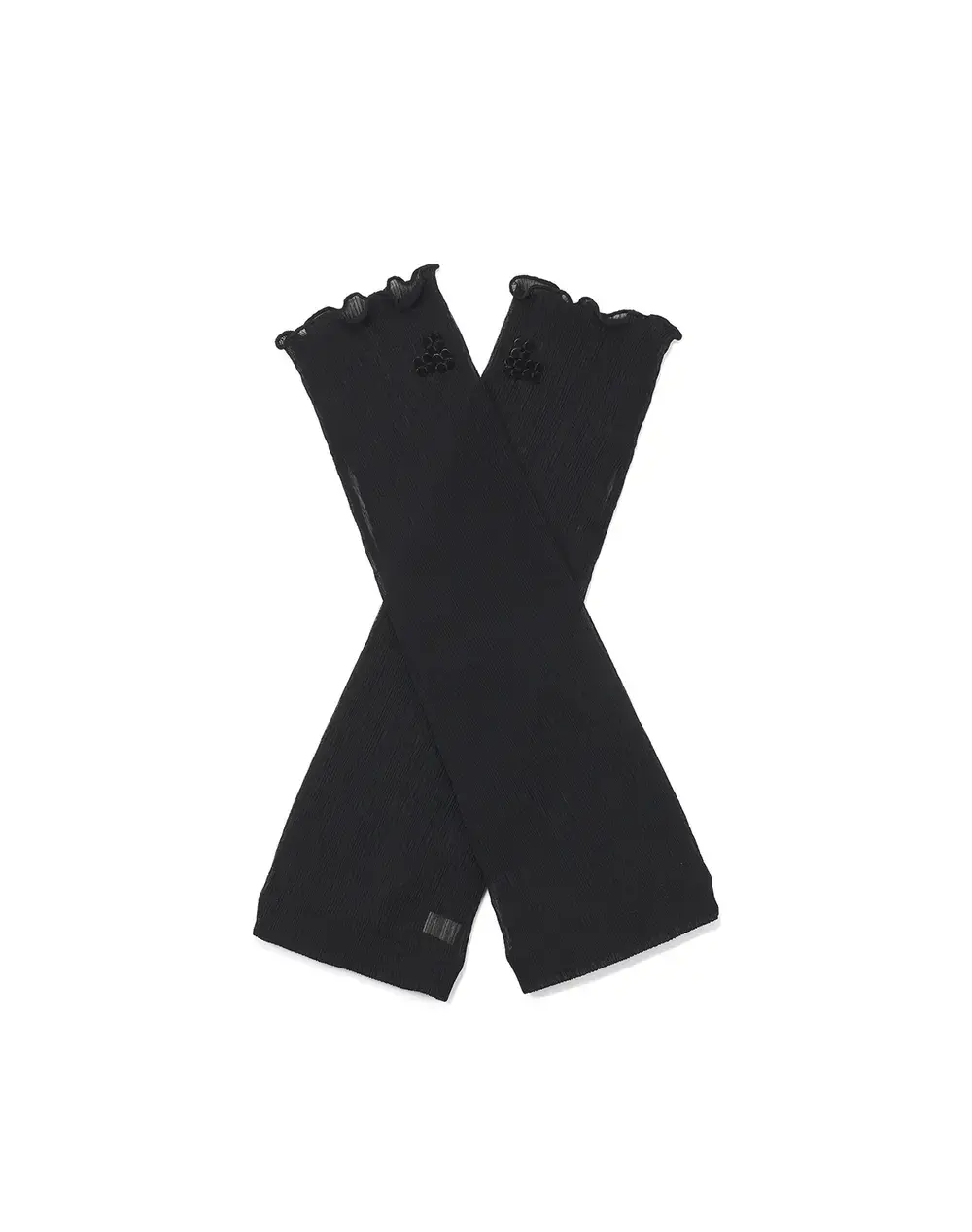 フィオーリモチーフ付きフィンガーレスロンググローブ/ブラック