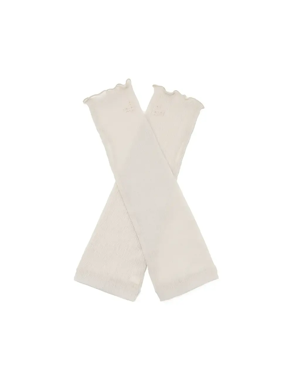 フィオーリモチーフ付きフィンガーレスロンググローブ/グレージュ