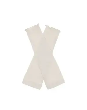 フィオーリモチーフ付きフィンガーレスロンググローブ/グレージュ