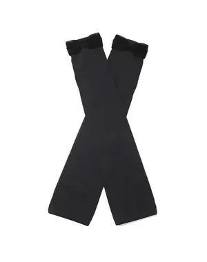 ベロアメッシュリボン付きUVケアフィンガーレスロンググローブ/ブラック