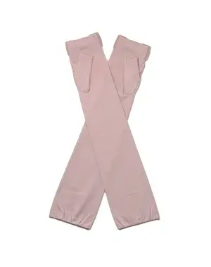 ベロアメッシュリボン付きUVケアフィンガーレスロンググローブ/ピンク