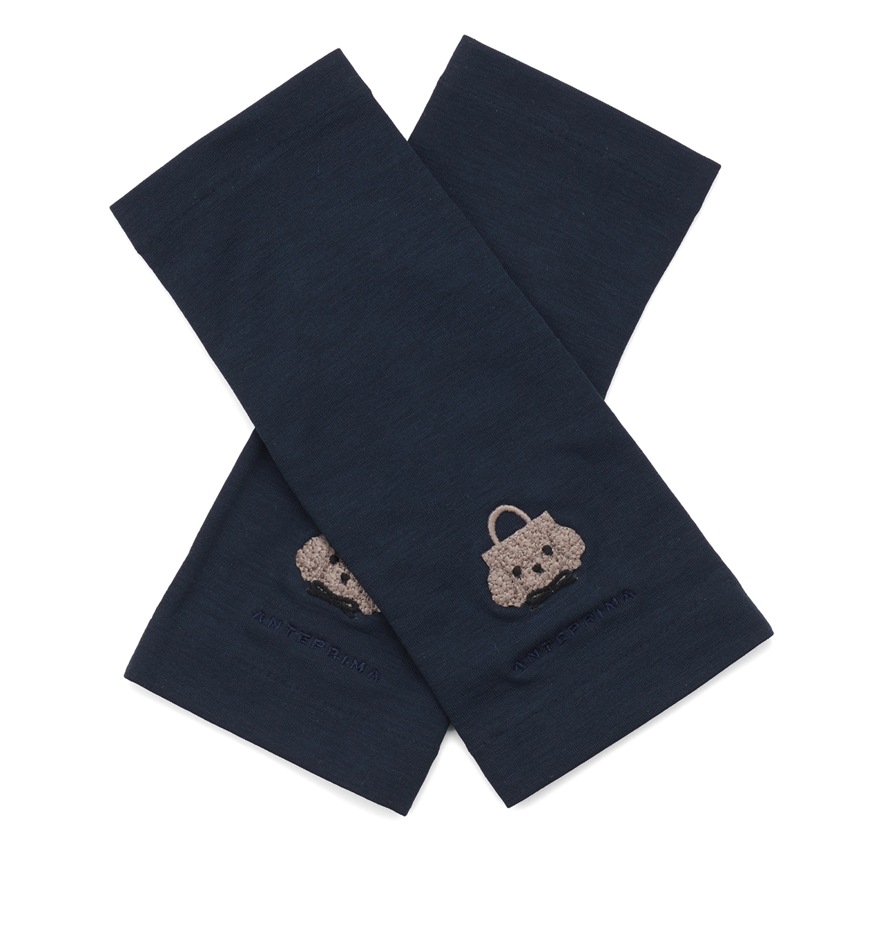 トイ・プードルモチーフUVケアフィンガーレスショートグローブ/ネイビー