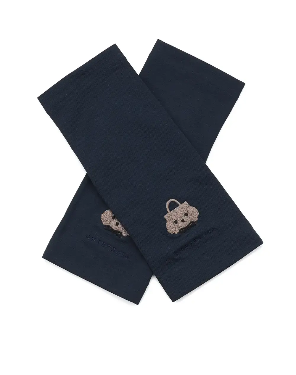 トイ・プードルモチーフUVケアフィンガーレスショートグローブ/ネイビー