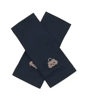 トイ・プードルモチーフUVケアフィンガーレスショートグローブ/ネイビー