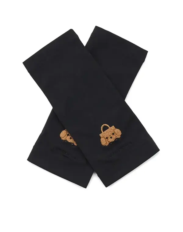 トイ・プードルモチーフUVケアフィンガーレスショートグローブ/ブラック