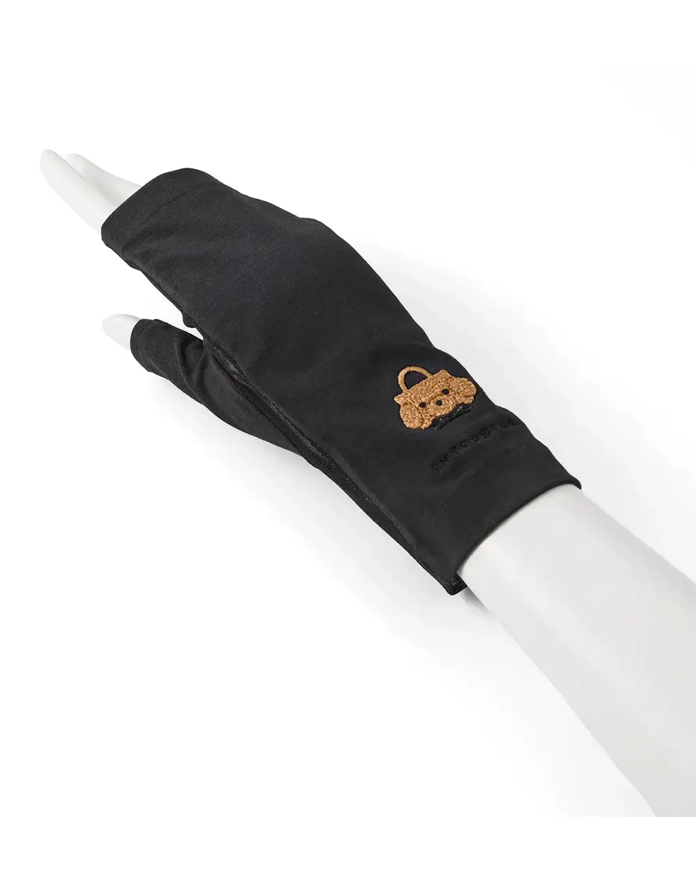トイ・プードルモチーフUVケアフィンガーレスショートグローブ/ブラック