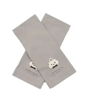 トイ・プードルモチーフUVケアフィンガーレスショートグローブ/グレージュ